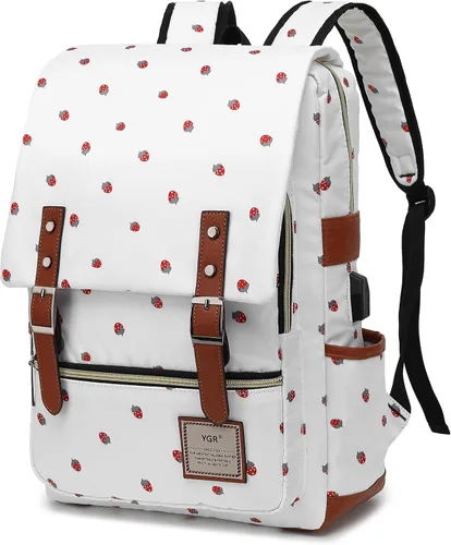 Vista 14 de YGR - Mochila con estampado floral para laptop para mujeres, hembras, escuela, viaje, negocios, deportes al aire libre, oficina, trabajo