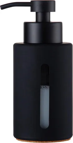 Vista 13 de Enra Dispensador de jabón de vidrio con ventana transparente, dispensador de bomba manual de acero inoxidable mate de 12 onzas, dispensador de jabón