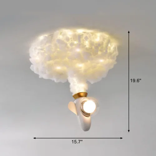 Vista 2 de Candelabros LED, luz LED de montaje empotrado de dibujos animados, lámpara de techo creativa en forma de cohete blanco, luz de techo con pantalla