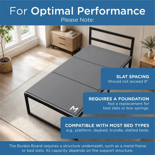 Vista 5 de Meliusly Premium 10mm Base para Cama Individual 2-Pack (96,5x190,5 cm) Diseño de Tablero de Cama de Perfil Bajo con Patente Pendiente - Bases