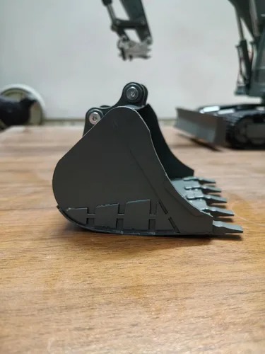 Vista 4 de Cubo de metal RC para doble E E010/E111 Control remoto Excavadora Simulación cubo reemplazo accesorio