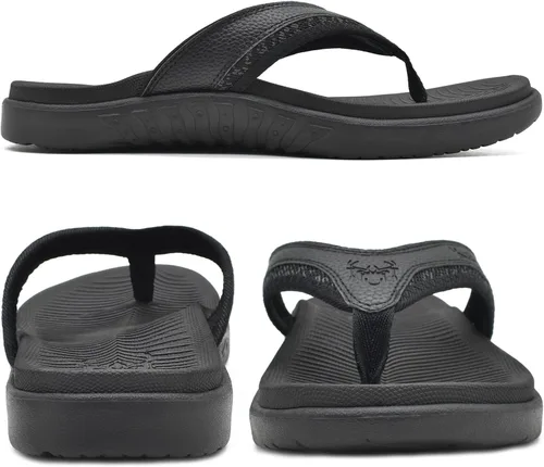 Vista 7 de KuaiLu - Sandalias deportivas para hombre con soporte de arco ortopédico estilo tanga con soporte para fascitis plantar para exteriores, de verano