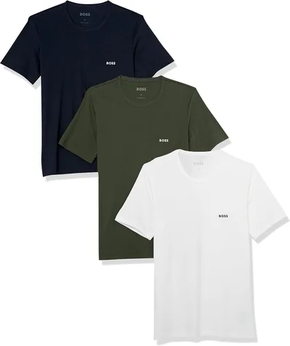 Vista 15 de BOSS Paquete de 3 camisetas de algodón bordadas con logotipo para hombre