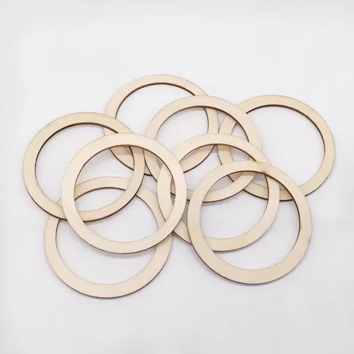 Vista 4 de 100 piezas de bloques de cilindro de madera de 2.4 in para manualidades, anillos de aro de madera redondos sin terminar, corona de madera, marco