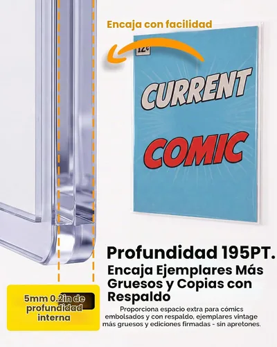 Vista 3 de Protectores rígidos superiores para cómics modernos, fundas protectoras rígidas para almacenamiento y exhibición de cómics, paquete de 10