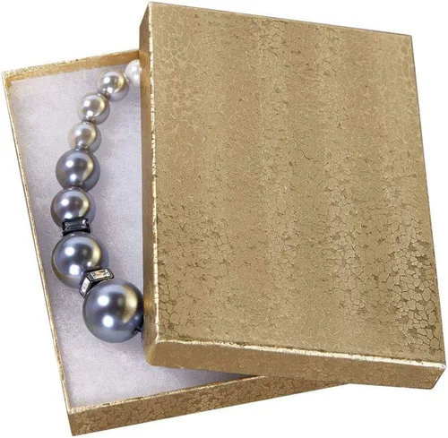 Vista 5 de SSWBasics Cajas de joyería Kraft rellenas de algodón de dos piezas - 5¼" x Papel kraft