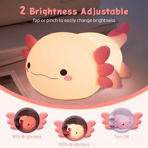 Vista 4 de YuanDian Luz Nocturna de Ajolote, Regalo para Adultos, Adolescentes y Bebés. Decora el Dormitorio de los Niños con Lindas Luces Nocturnas de Ajolote