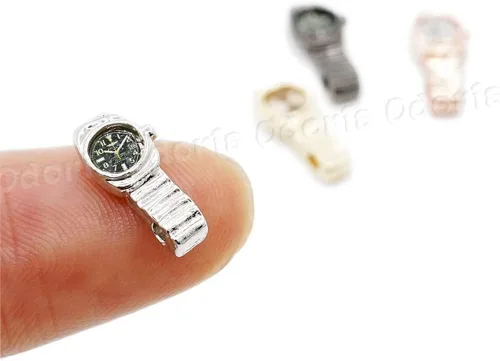 Vista 4 de Odoria 1/12 Relojes en miniatura 4 piezas accesorios de decoración de casa de muñecas