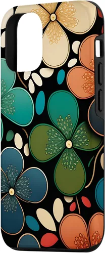 Vista 2 de iPhone 15 patrón floral Murakami colorido patrón caso