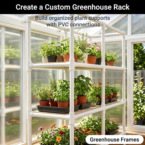 Vista 5 de Paquete de 6 accesorios de PVC de 1-1/2 "Codo de salida lateral de 3 vías 3 vías de tubería de PVC SCH40 grado de salida lateral Tees 90 grados