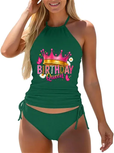 Vista 40 de Omichic Conjuntos de tankini modestos para mujer, trajes de baño atléticos de 2 piezas, camiseta sin mangas fluida con parte inferior de bikini