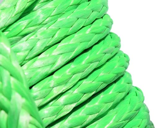 Vista 3 de Cable de cabrestante sintético de 1/2 pulgada UHMWPE Extensión de cuerda de cabrestante UHMWPE Cuerdas de remolque (1/2 "* 150 pies, verde)