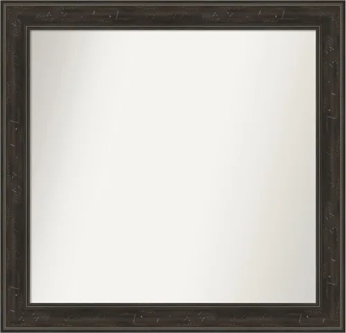 Vista 37 de Amanti Art Espejo de baño marrón para sobre el fregadero, 24 x 24 pulgadas, espejo de tocador cuadrado marrón Caleb, marco de madera rústica
