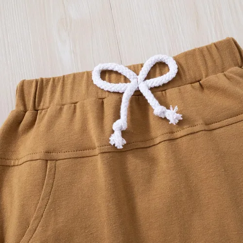 Vista 5 de Pudcoco Conjunto de camiseta de manga corta con letras y pantalones largos sólidos para el verano