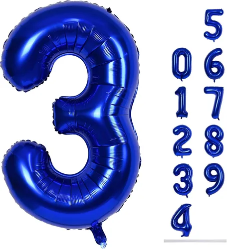 Vista 126 de Globo negro del número 0 para niñas y niños, 40 pulgadas, grande, número 0-9, de papel de aluminio, de Mylar para helio, juego de globos digitales