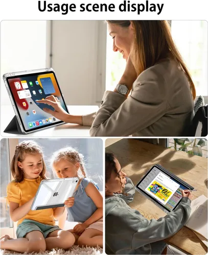 Vista 9 de Compatible con iPad (A16) de 11ª generación de 11 pulgadas 2025, funda para iPad de 10.9 pulgadas 2022, parte trasera transparente y cubierta