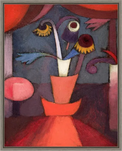 Vista 13 de Amanti Art Lienzo enmarcado para pared, 28 x 23 pulgadas, flor de otoño de 1922 por Paul Klee, lienzo enmarcado para pared, obras de arte