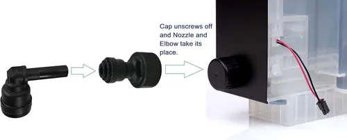 Vista 3 de Empalme con codo Keurig B150 para conexión directa de línea de agua
