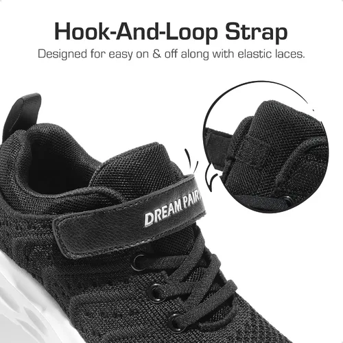 Vista 3 de DREAM PAIRS Zapatos deportivos para niños y niñas, tenis EZ-Ons GoGetters para correr, atléticos, para niños pequeños y grandes