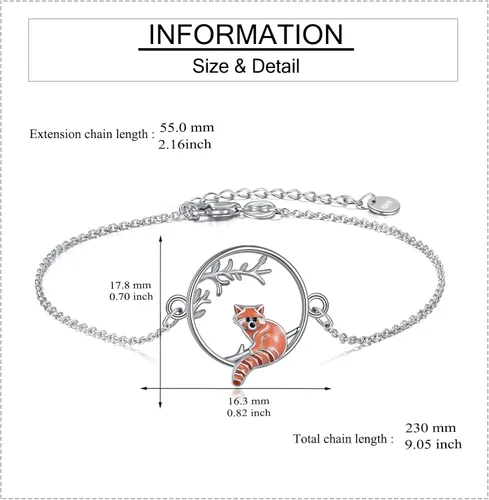 Vista 4 de YAFEINI Animal Bracelet Sterling Silver SlothHummingbirdAxolotlPenguinRed Panda Bracelet Cute Animal Jewelry for Women Girls Gifts