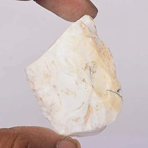 Vista 4 de GEMHUB 136.00 ct Piedra preciosa de ópalo blanco áspero Reiki Crystal Healing - Cristal natural crudo para cabaña, envoltura de alambre DQ-403