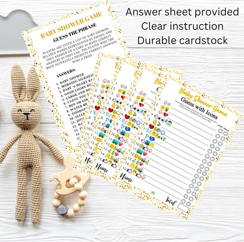 Vista 6 de LOTUS-A Juegos de baby shower – Divertidas tarjetas de adivinar la frase y predicciones, 30 cartulinas gruesas de 7 x 5 pulgadas, impresas