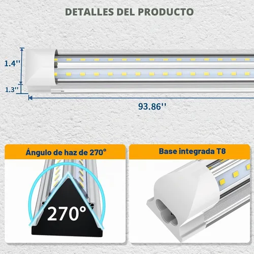 Vista 3 de JESLED Luz LED de tienda de 8 pies 100 W 15000LM ETL 10