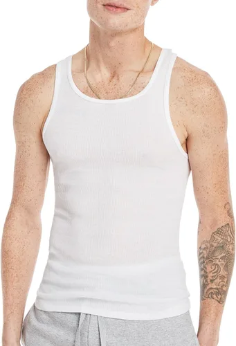 Vista 3 de Hanes Mens Ribbed Tank, Cotton Undershirt Tank, 6-Pack
