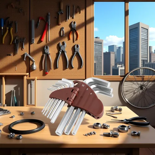 Vista 4 de Llave hexagonal, juego de llaves Allen, 9 piezas, tamaño métrico 0.059 in-0.394 in, para montaje de muebles, mantenimiento de bicicletas, llaves