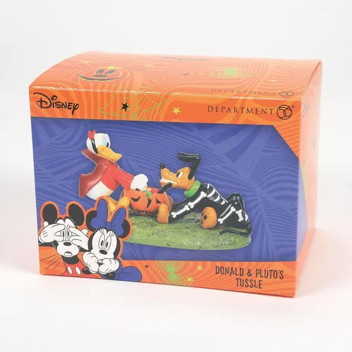 Vista 5 de Department 56 Disney Village - Figura de Donald y Plutón, accesorios de Halloween, 2.25 pulgadas, multicolor