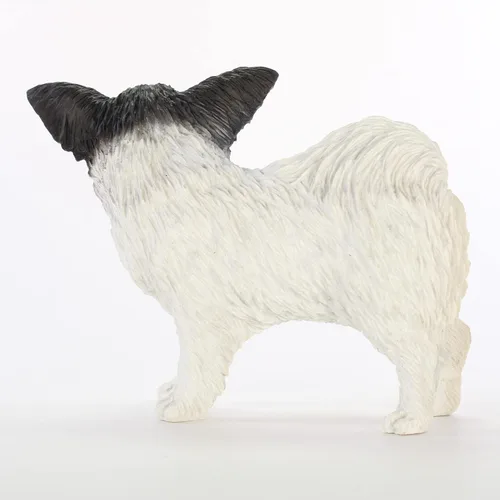 Vista 2 de Conversation Concepts Papillon, figura de perro original en blanco y negro (4 a 5 pulgadas)