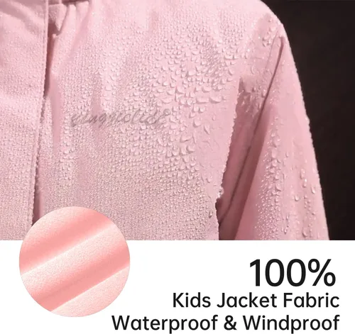 Vista 31 de Chaqueta de esquí impermeable para niñas, chaqueta de snowboard para exteriores, resistente al viento, con forro polar, abrigo de nieve cálido