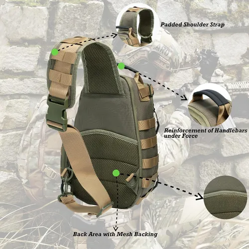 Vista 5 de NICGID Mochila militar táctica Daypack Molle Army Assault Pack Bug Out Bag Viaje Pesca Senderismo Trekking Mochila