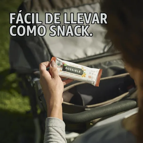 Vista 6 de POSSIBLE Snack Bar, anacardo dátil, cúrcuma, 12 unidades (paquete de 1)