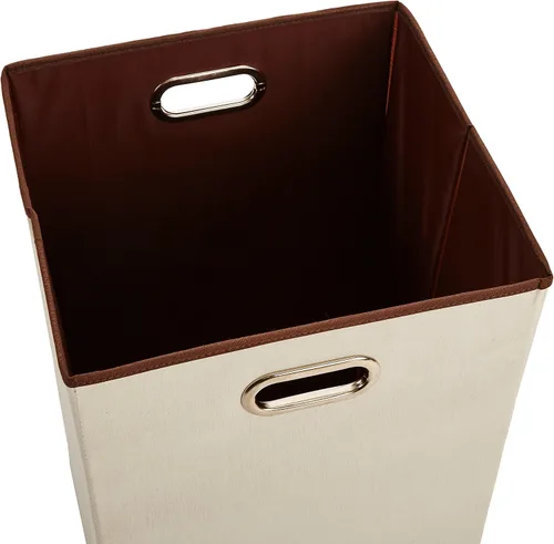 Vista 2 de Amazon Basics Cesta rectangular plegable para ropa sucia, beige, marrón