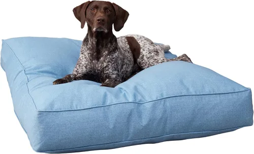 Vista 18 de Casey - Cama rectangular para perros (36 x 24 pulgadas) de mezclilla para interiores y exteriores, estilo almohada
