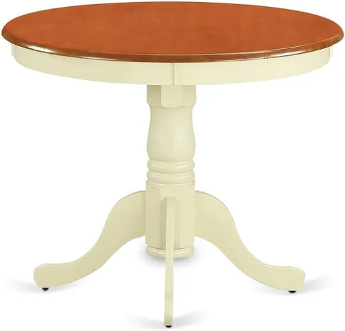 Vista 9 de East West Furniture ANT-ABK-TP Mesa de Comedor Antigua - una Mesa Redonda de Cocina con Superficie/Tablero y Base de Pedestal, 36x36 Pulgadas, Negro