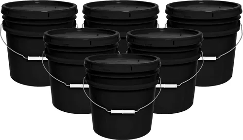 Vista 11 de MKS Plastics Cubo de 3.5 galones con tapa hermética, fabricado en Estados Unidos, plástico libre de BPA de grado alimenticio, resistente multiuso