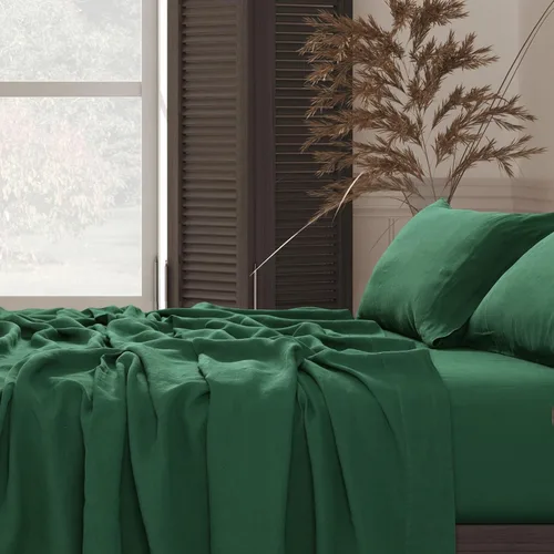 Vista 16 de Tribeca Living Juego de sábanas de cama tamaño King, de percal de algodón egipcio sólido, suaves y crujientes, con bolsillo extra profundo, 350