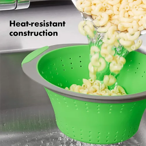 Vista 4 de OXO Good Grips Colador de silicona plegable, 2Qt, verde