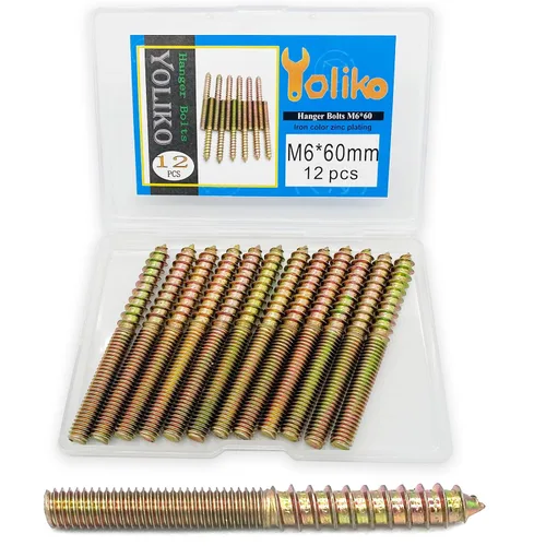 Vista 13 de Paquete de 30 pernos de percha M4 x 25 de 25mm (0.98") con cabeza doble de 4mm (0.16") para muebles