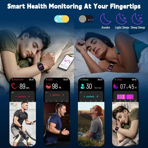 Vista 5 de Reloj inteligente para mujeres y hombres con texto y llamadas, nuevos relojes inteligentes con IA 2025 con monitor de frecuencia cardíaca