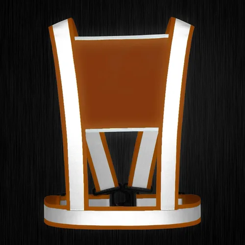Vista 4 de Chaleco de seguridad personalizado correas ligero ajustable de alta visibilidad reflectante chaleco de seguridad construcción exterior Naranja-B