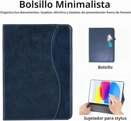 Vista 8 de HFcoupe Funda para iPad A16 de 11ª generación de 11 pulgadas 2025, estilo libro para iPad Gen 10 2022 de 10.9 pulgadas, funda protectora