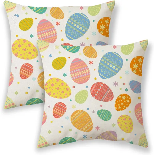 Vista 24 de Fundas de almohada de Navidad de 16 x 16 pulgadas, almohadas decorativas de Navidad con copos de nieve dorados, blancos y rojos para sofá, fundas