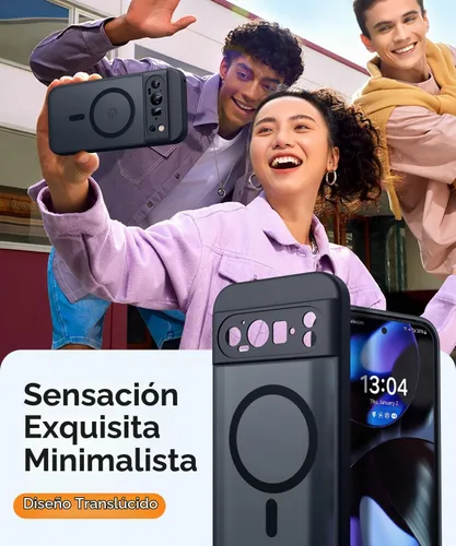 Vista 4 de CANSHN Funda magnética para Google Pixel 9 Pro XL (6.8 pulgadas), mejorada [protección completa de la cámara] [compatible con Magsafe]