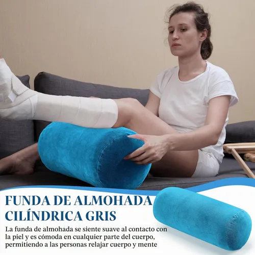 Vista 6 de Newwiee - 2 fundas de almohada para el cuello, 16 x 6 pulgadas, felpa corta, color azul