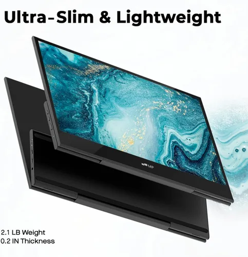Vista 4 de Monitor portátil Mobile Pixels Glance, monitor FHD 1080P de 16 pulgadas, monitores de viaje con altavoces duales, ajuste de inclinación