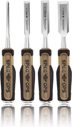 Vista 12 de Spec Ops Tools Cincel de madera, hoja de 1 pulgada, hoja de acero de alto carbono, agarre absorbente de golpes