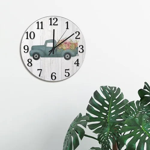Vista 89 de Reloj de pared de guitarra acústica con aspecto de madera natural, reloj de madera rústico y elegante, 10 silenciosos, sin tictac, de cuarzo